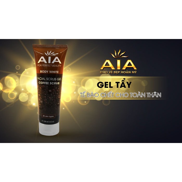 Gel tẩy tế bào chết tinh chất cà phê toàn thân AIA Facial Scrub 250ml - Tặng Sữa rửa mặt