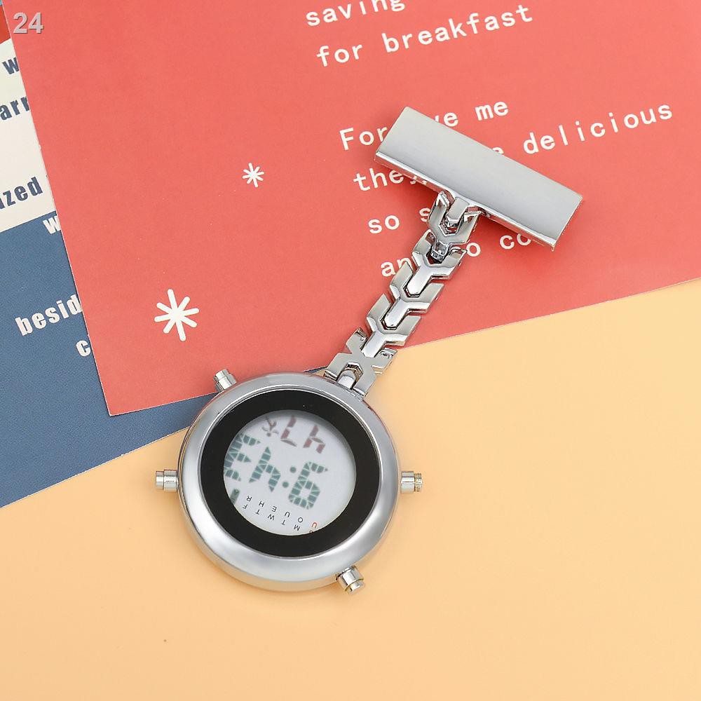 Đồng hồ y tá đeo bỏ túi tế điện tử kim loại đa chức năng kỹ thuật số phát sáng Chronograph Sức khỏe trường học