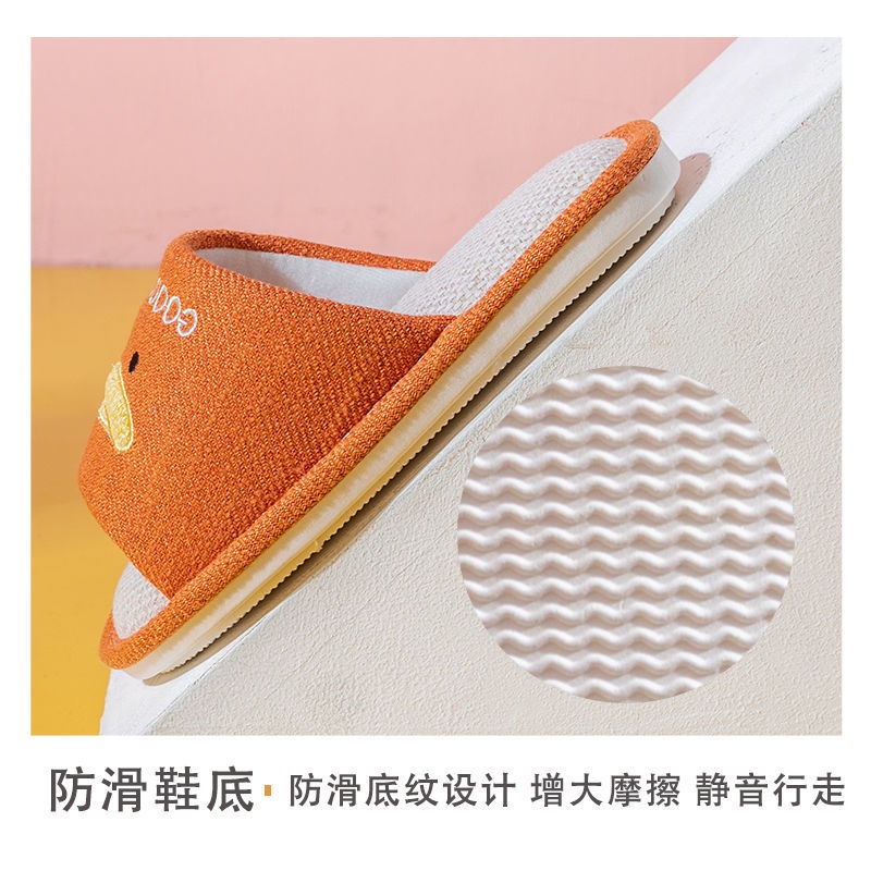Dép đi trong nhà chất liệu cotton lanh chống trượt thời trang xuân hè cho cặp đôi