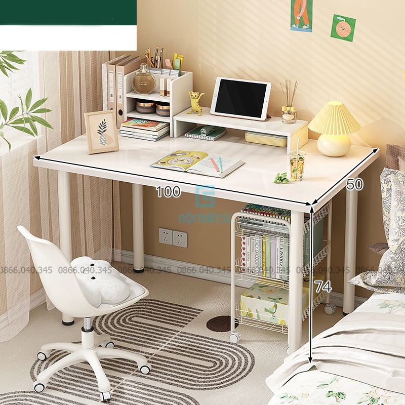 Bàn Làm Việc, Học Tập Cao Cấp đầy đủ Phụ Kiện, bàn học khung sắt sơn tĩnh điện chắc chắn
