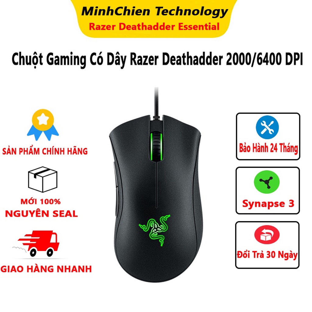 Chuột Gaming Có Dây Razer Deathadder 2000DPI- Deathadder Essential 6400DPI HÀNG CHÍNH HÃNG