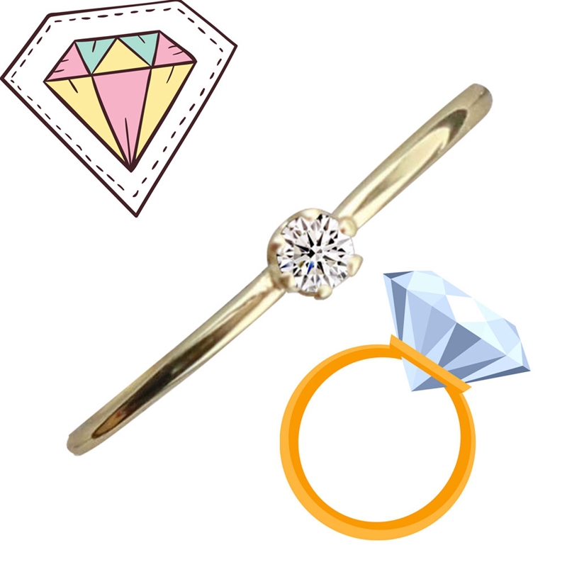 Nhẫn vàng 18K đính kim cương nhân tạo độc đáo thời trang sang trọng cho nữ