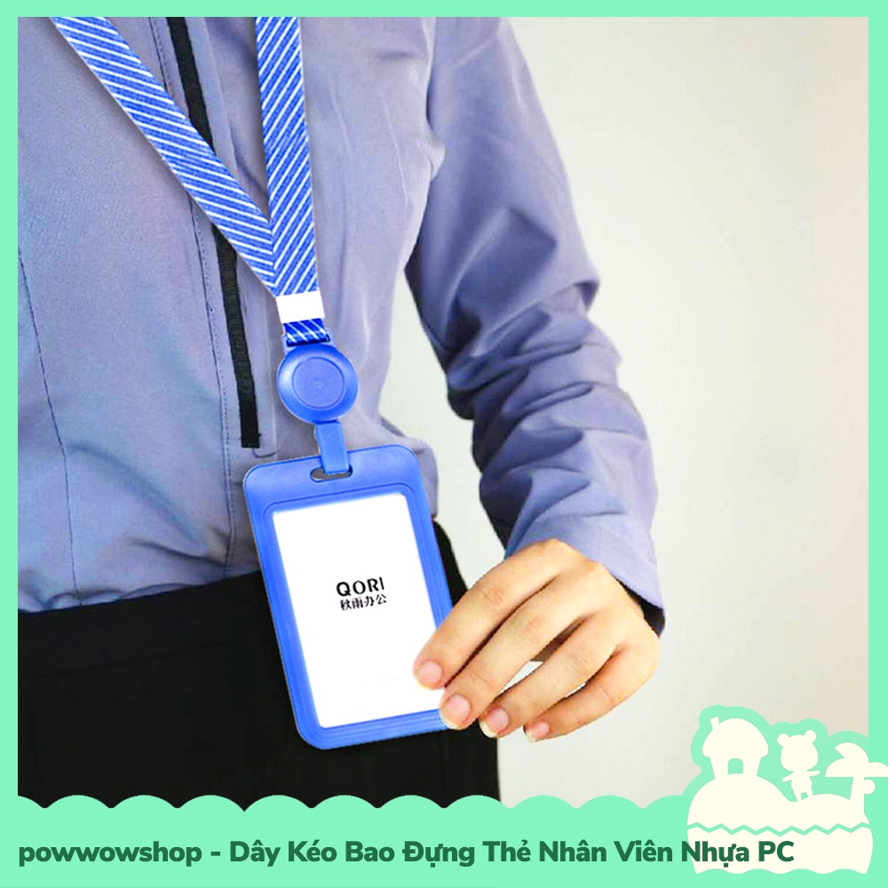 [Sẵn VN - Hỏa Tốc] Dây Vải Kéo Kèm Bao Đựng Thẻ Nhân Viên Nhựa PC Phong Cách Đơn Sắc Simple Color