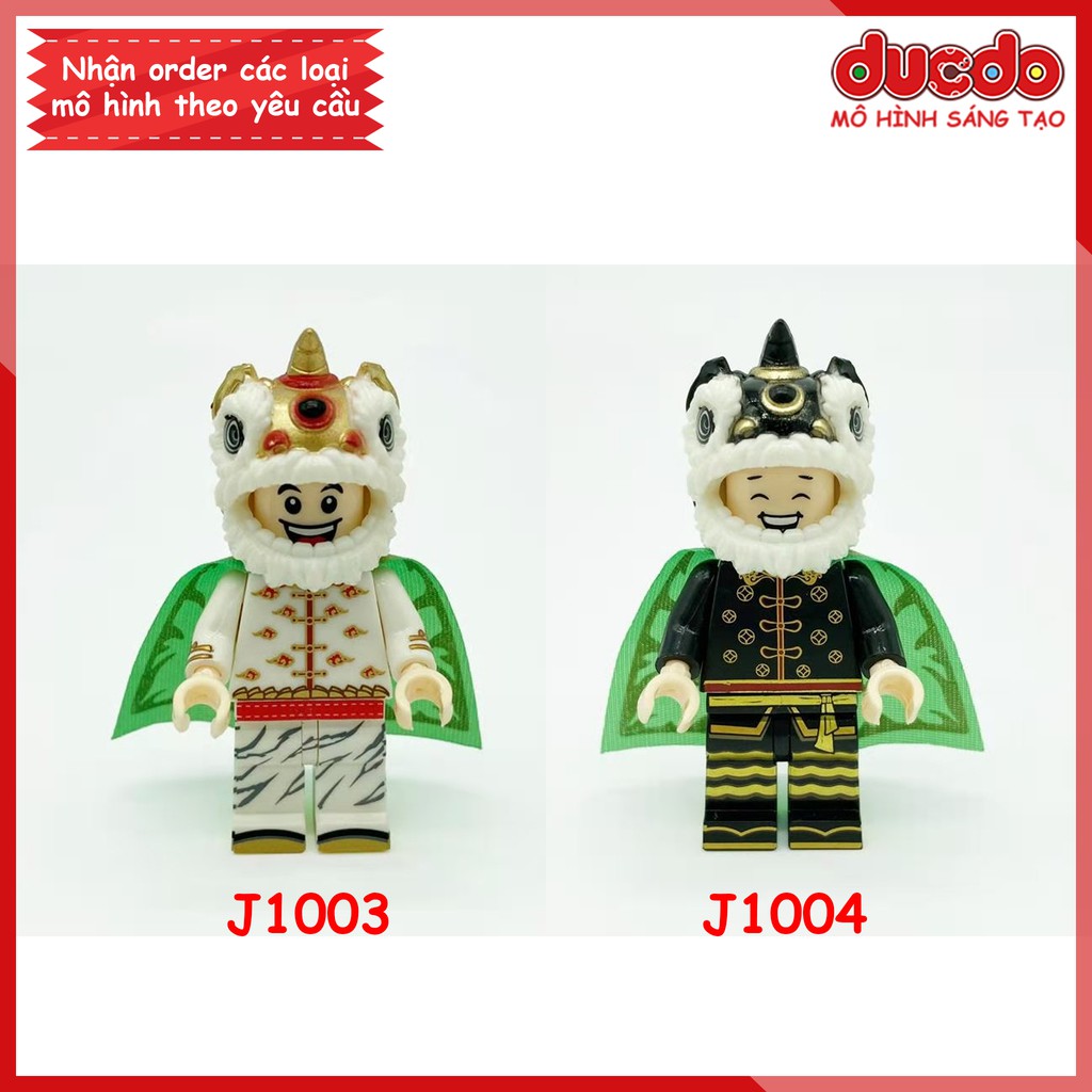 Minifigures nhân vật múa lân sư tử siêu đẹp - Đồ chơi Lắp ghép Xếp hình Mô hình Mini Xinh J1003 J1004