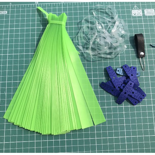 Combo 40 sợi chun AE xanh xuyên thấu lực siêu tốt các kích thước tặng kèm da và dây buộc