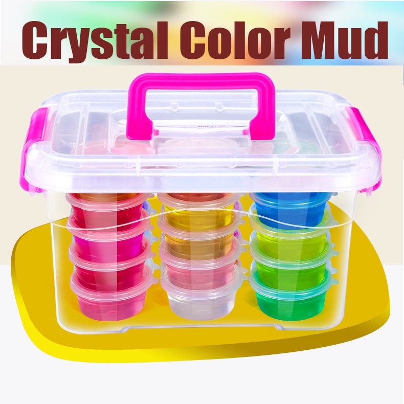 Bộ đồ chơi slime 12 màu chất nhờn ma quái kèm phụ kiện độc đáo, thú vị cho bé