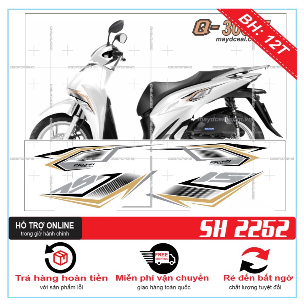 TEM XE SH 2020 DÁN XE TRẮNG -- SHIN DECAL 2