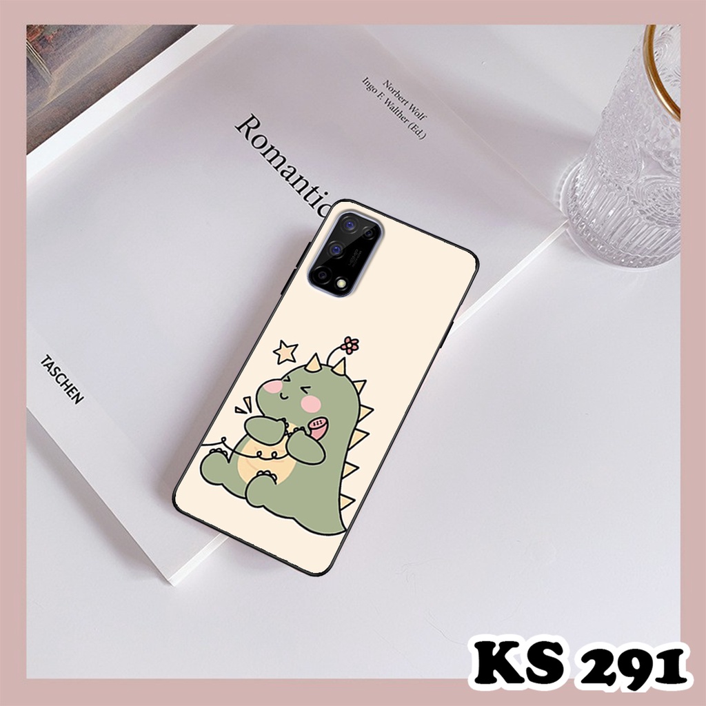 Ốp lưng Oppo Realme V5 5G - Ốp Oppo in hình khủng long DinoCute - Lưng nhám viền TPU