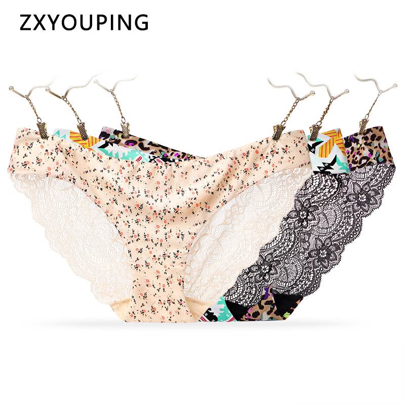 AOFEIQIKE Quần lót lụa rỗng mềm cạp thấp thoáng khí liền mạch họa tiết da báo gợi cảm cỡ S-XXL cho nữ