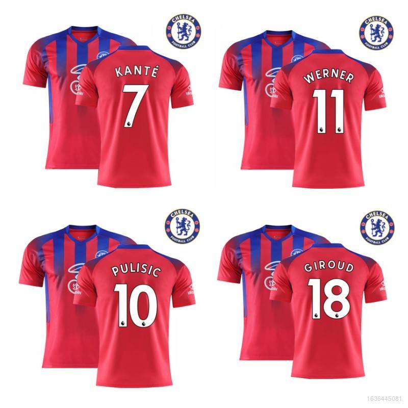 2020-2021 Chelsea F.C. Áo Thun Thể Thao In Logo Đội Away Size Plus Size Cho Nam Nữ