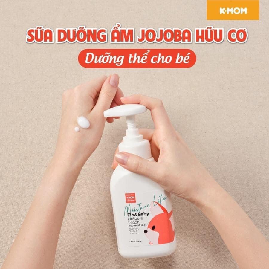 Sữa dưỡng ẩm 225ml/ Kem dưỡng ẩm 50ml Jojoba hữu cơ K-Mom HQ cho bé