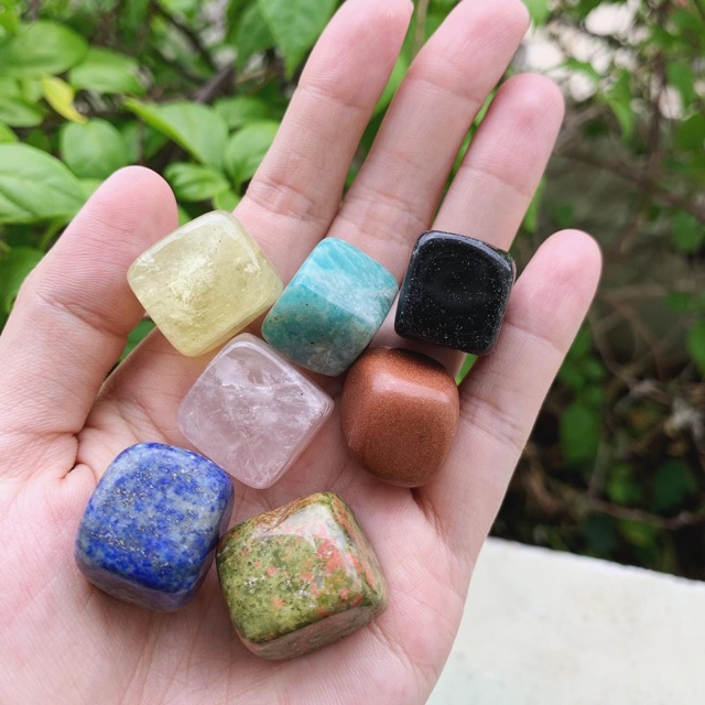 Set đá thiên nhiên 7 màu - Đá thanh tẩy