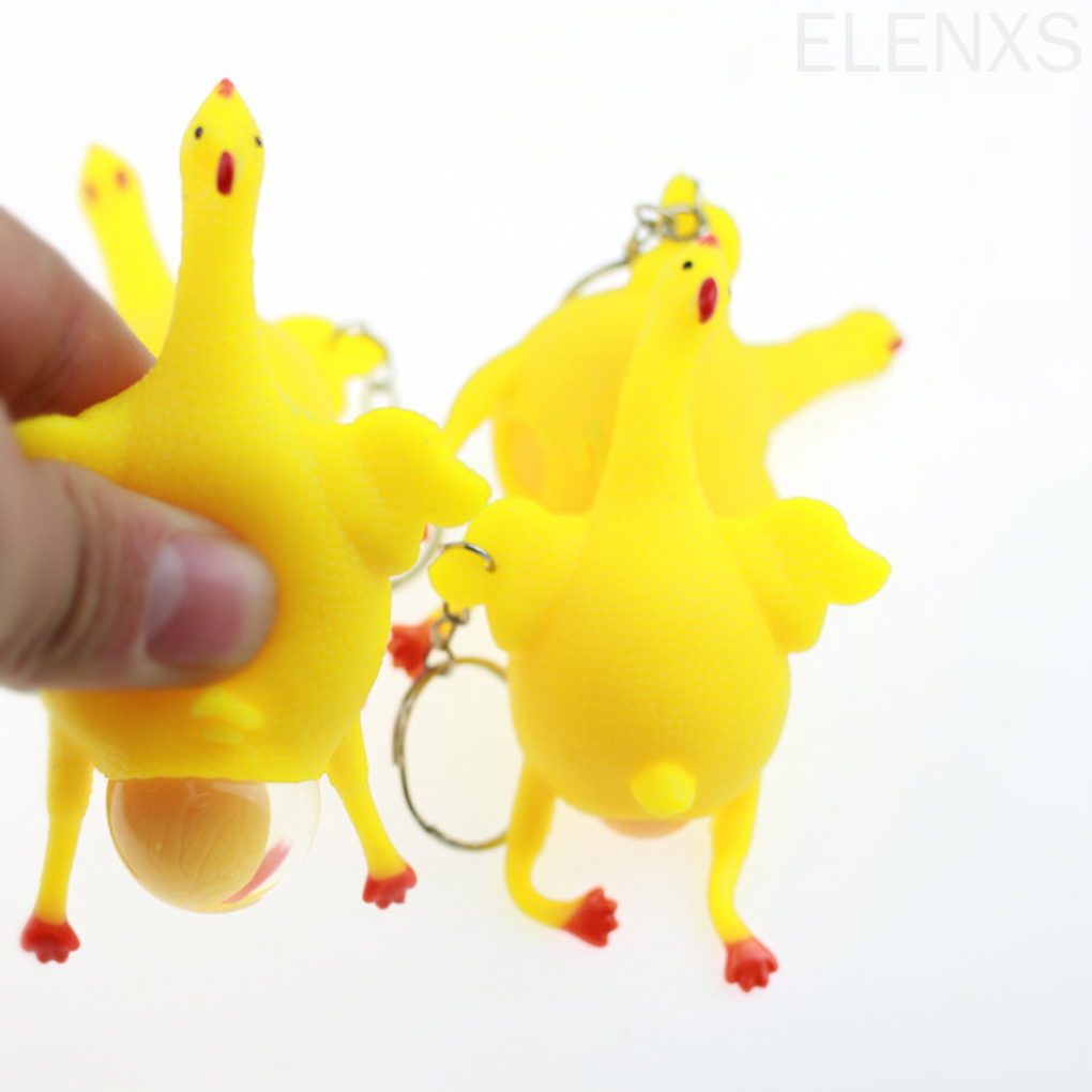 Đồ Chơi Chú Gà Giải Tỏa Căng Thẳng Có Móc Khóa Đơn Giản Đáng Yêu