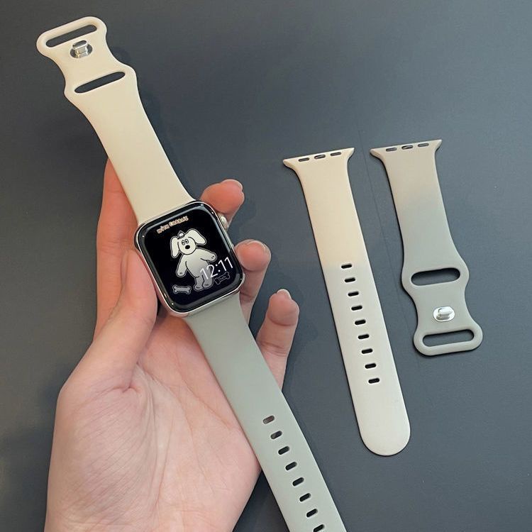 Set 2 Dây Đeo Bằng Silicone + Khung Kim Loại Màu Bạc Cho Đồng Hồ Thông Minh Xiaomi Watch Premium Edition / Redmi Watch 2 lite