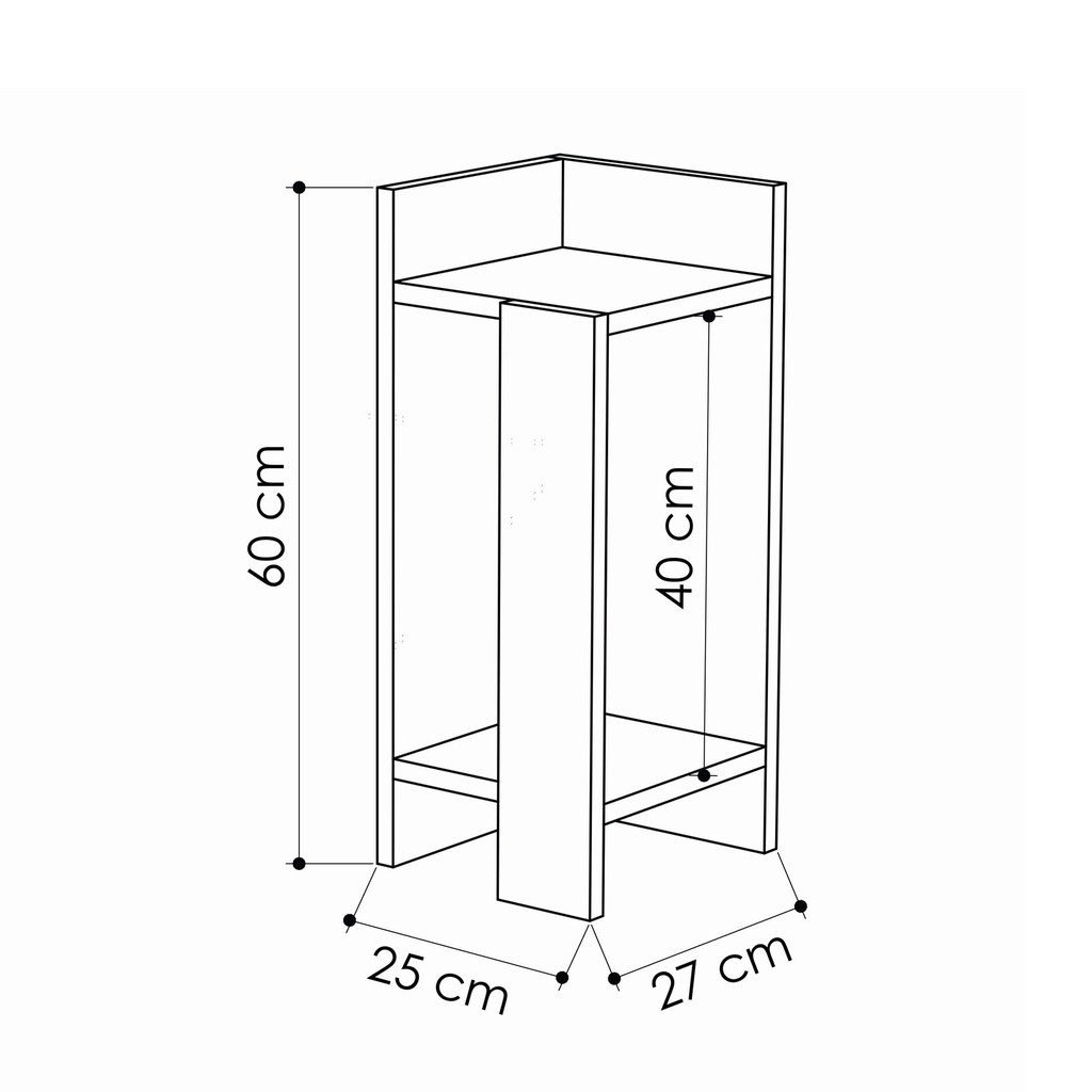 Tủ Đầu Giường SOVACO.NIK / R25x D25 x C60cm / Phong Cách Tối Giản / Có Kèm Giấy Hướng Dẫn Lắp Ráp