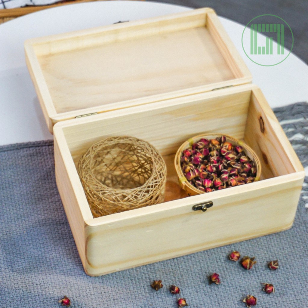 Hộp gỗ chữ nhật nắp gỗ - Hộp gỗ quà tặng - Goc Garden | BigBuy360 - bigbuy360.vn