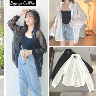 Áo sơ mi voan mỏng tay dài bigsize nữ SM VOAN