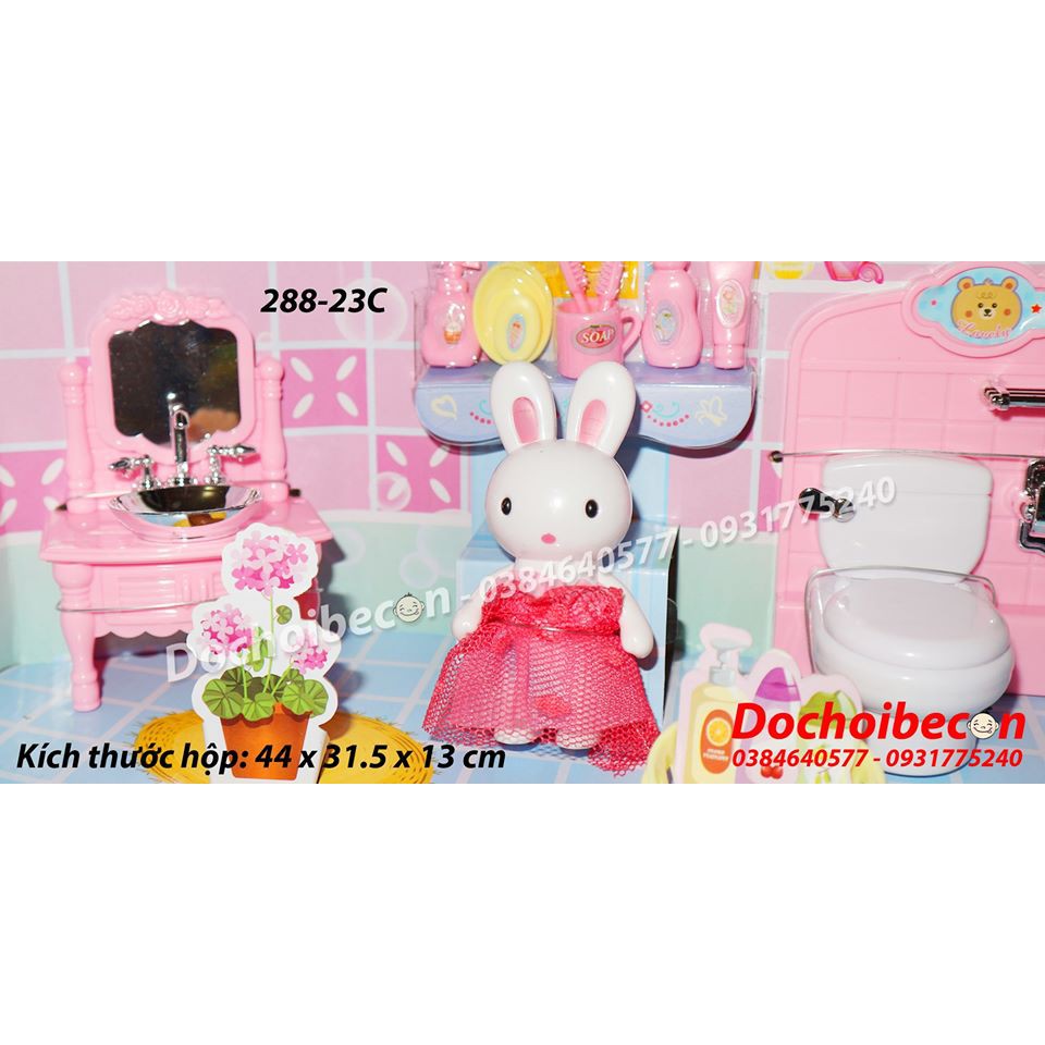 Mô hình nhà thỏ Sylvanian 288-23C - Phòng ngủ + Phòng tắm