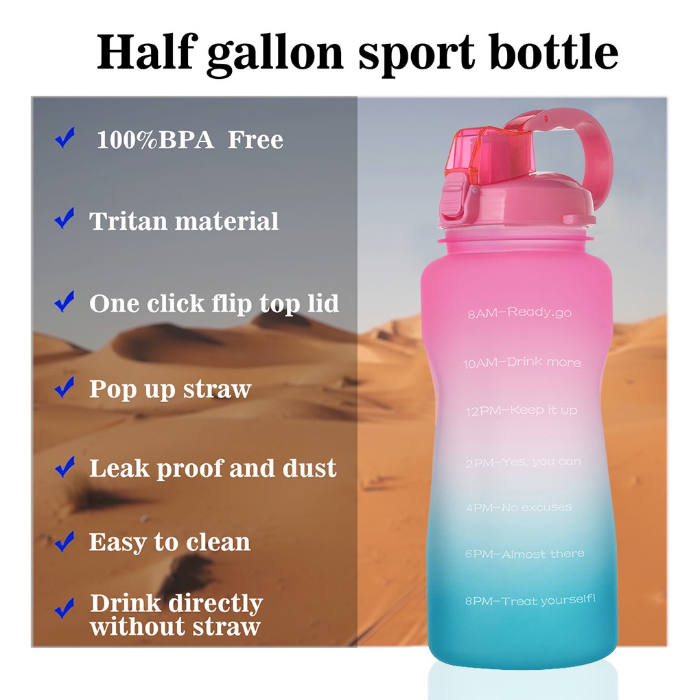 Bình đựng nước bằng nhựa không vỡ dùng cho thể thao / văn phòng dung tích 550ml