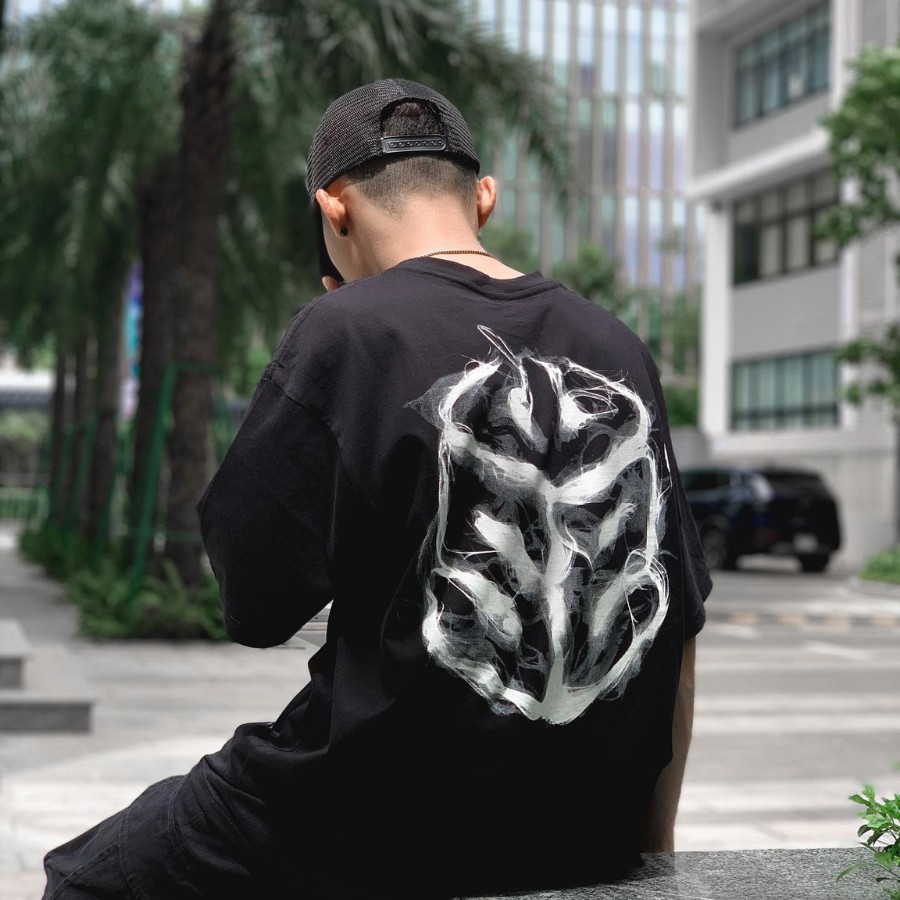 Áo thun SWE khói tay lỡ form rộng vải Cotton - Thời trang nam nữ Unisex Streetwear Hàn Quốc