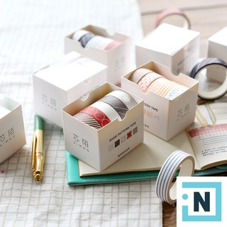 [Giá Sỉ Từ 2 Set] Set 5 Cuộn Washi Tape K335 Hoa Văn Trang Trí Đáng Yêu