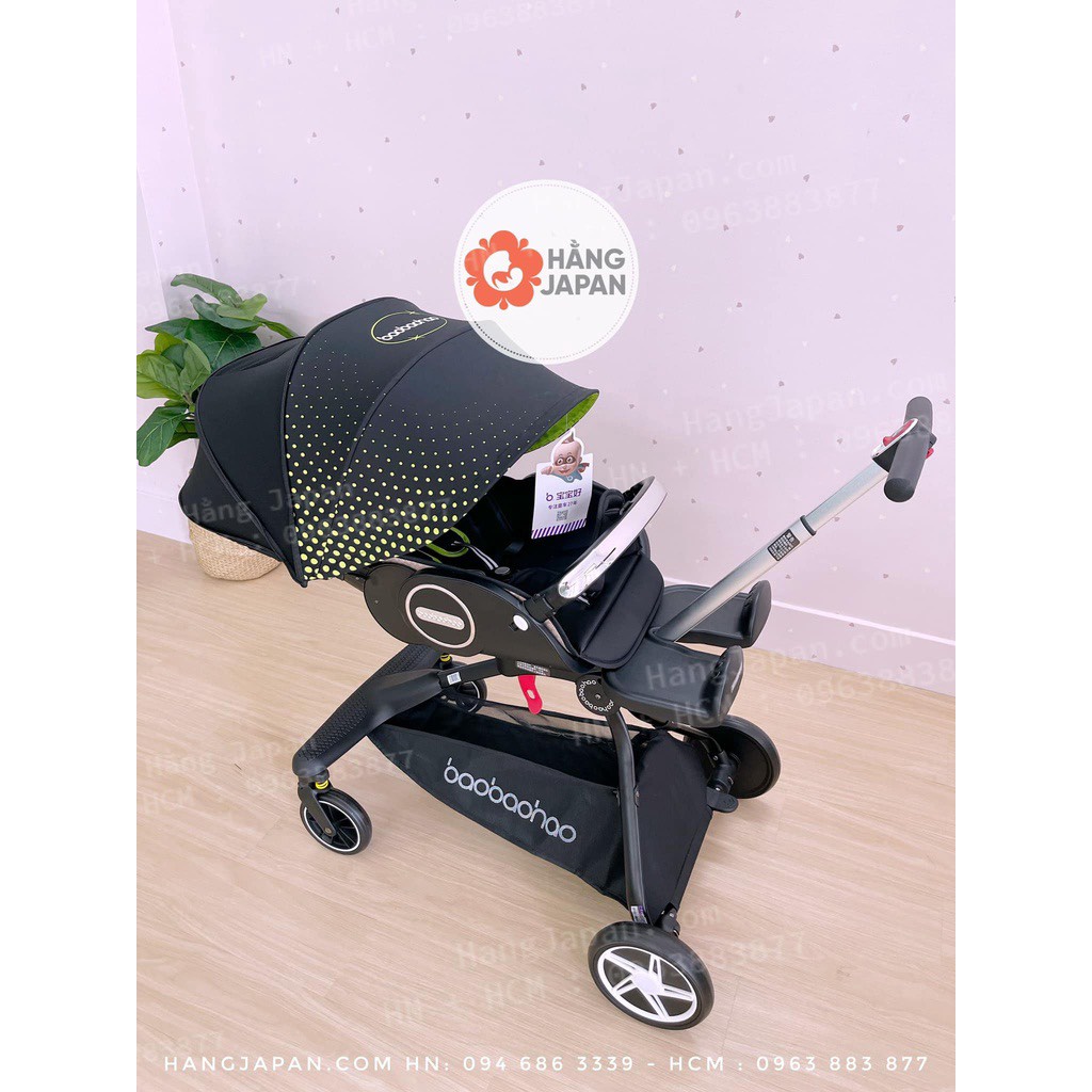 Xe đẩy cho bé Baobaohao V9 gấp gọn có tư 3 tư thế nằm, ngả,ngồi đẩy 2 chiều cho trẻ sơ sinh từ 0-5 tuổi bảo hành 1 năm