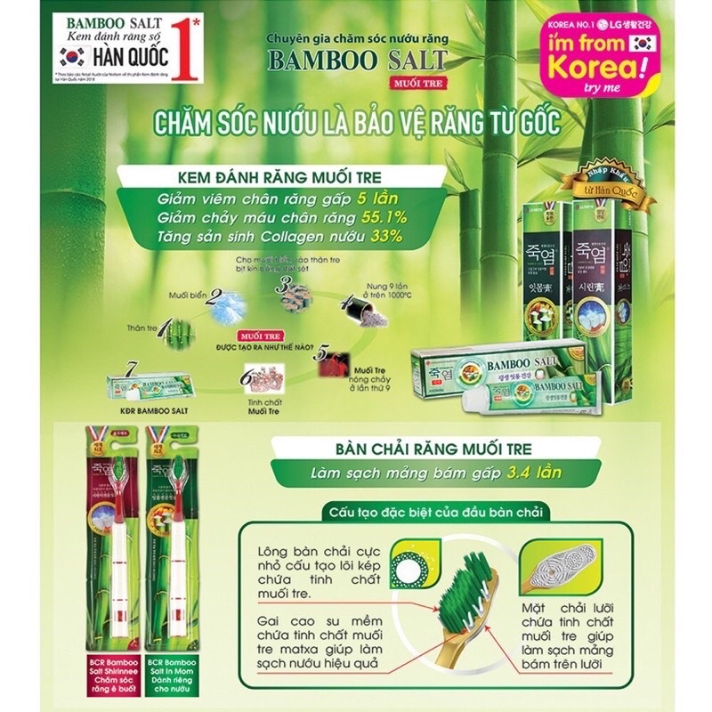 Bàn chải đánh răng muối tre Bamboo Salt In Mom - Chăm sóc nướu