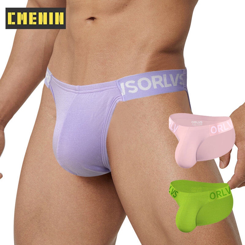 Cmenin ORLVS (1 Cái) Quần Lót Nam Jockstrap Briefs U Lồi Chỉ May Mặc Trong OR6255
