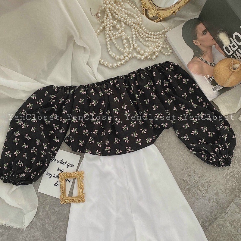 Hình chính chủ - set áo trễ vai + quần suông giá siêu hạt dẻ, lên form nhẹ nhà mà xinh quá xá