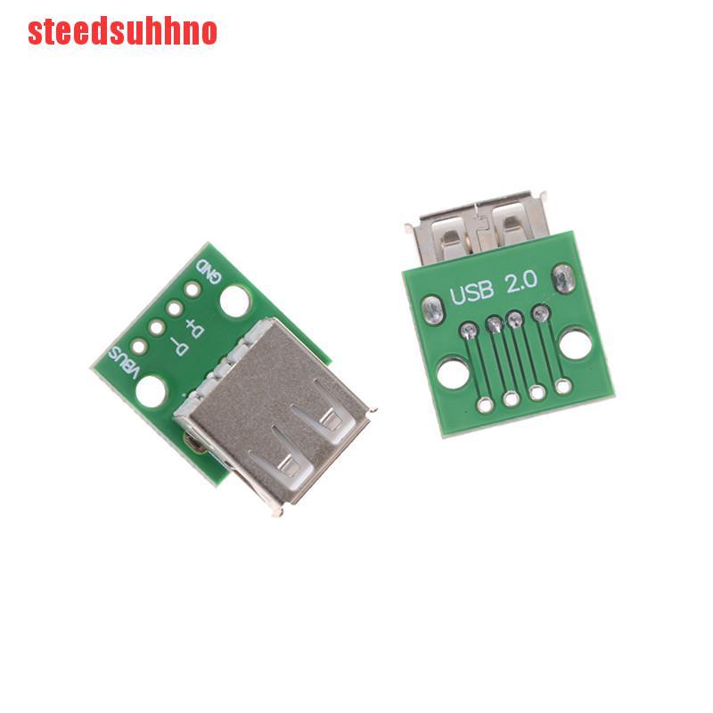 (Fas) 2pcs Hot Female Type A Usb For 2.54mm Pcb Board Dip