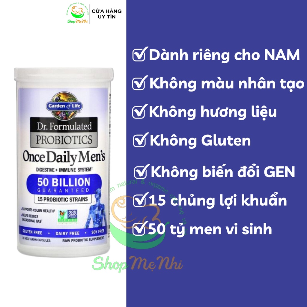 Lợi khuẩn cho nam giới Garden of Life Dr. Formulated Once Daily Men's Probiotics 30v.