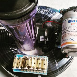 bộ máy phun sương làm mát quán cafe sân vườn bh 12 tháng