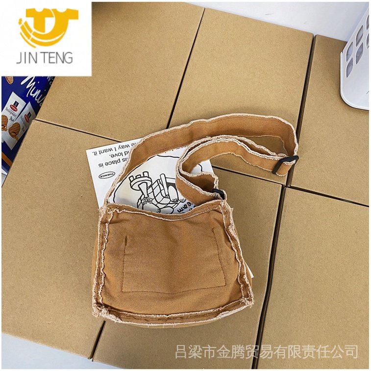 Jin TENG Túi Đeo Chéo Vai Bằng Vải Canvas Phong Cách Hàn Quốc Nhật Bản Mới 2022 Độc Đáo Cho Nữ