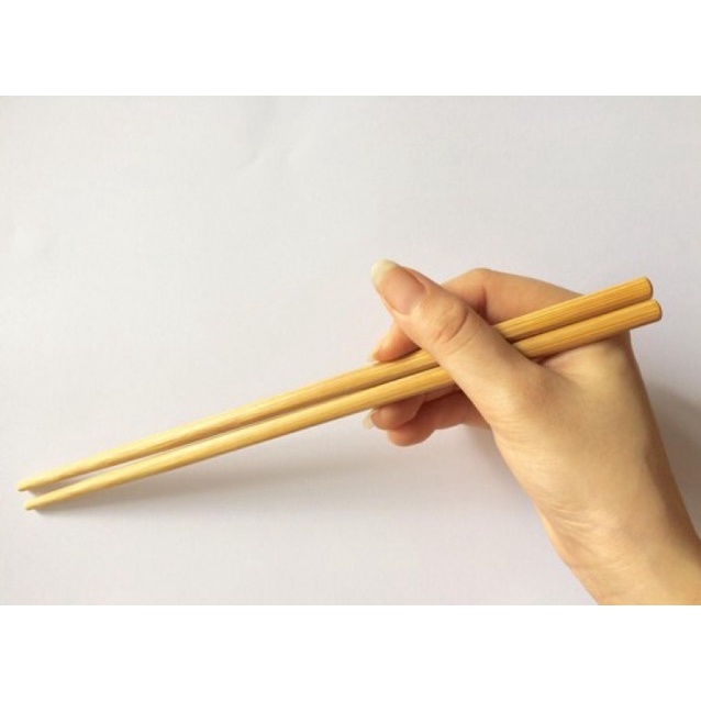 Bộ 2 chiếc đũa tre vót bằng tay tròn