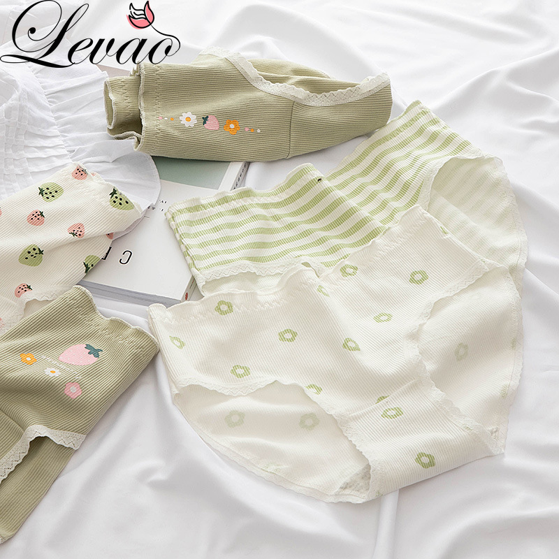 Quần Lót Chất Liệu Cotton Họa Tiết Dâu Tây Đáng Yêu Cho Nữ