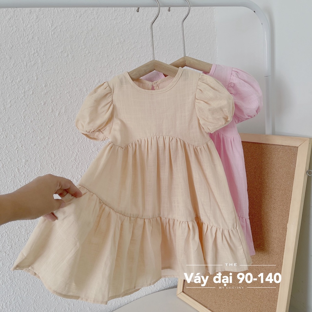 -Jee kids- Váy đầm thô mềm tay phồng babydoll dễ thương cho bé yêu