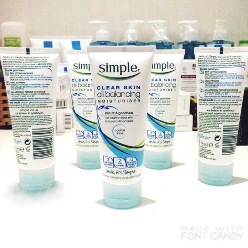 Kem dưỡng ẩm kiểm soát dầu Simple Clear Skin Oil Balancing Moisturiser 75ml