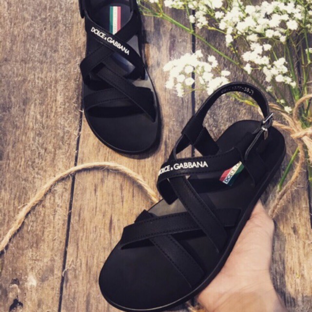 nam sandal Sandan nam /dép quai hậu da Dolce & Gabbana siêu bền đẹp