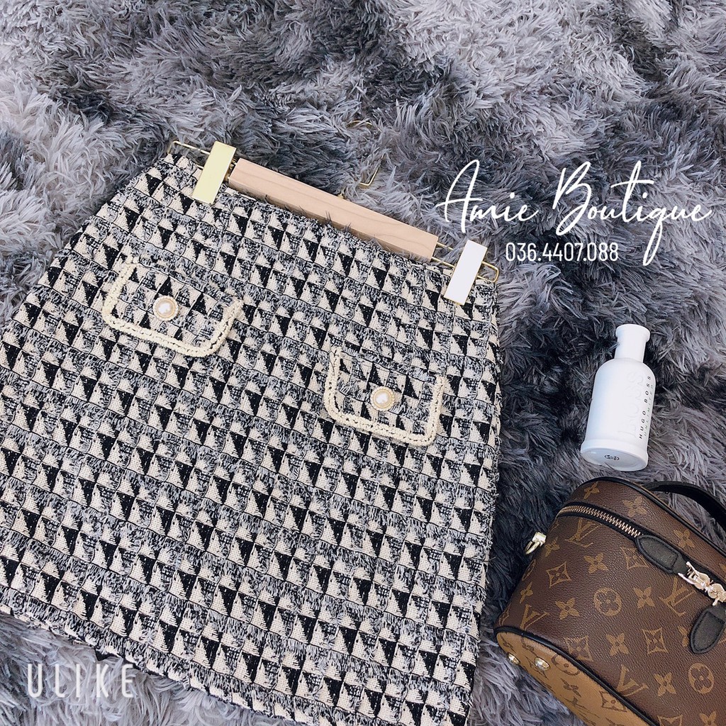 Chân váy dạ kẻ ô cao cấp.Chân váy túi nắp viền ren khuy ngọc cực sang chảnh. | BigBuy360 - bigbuy360.vn