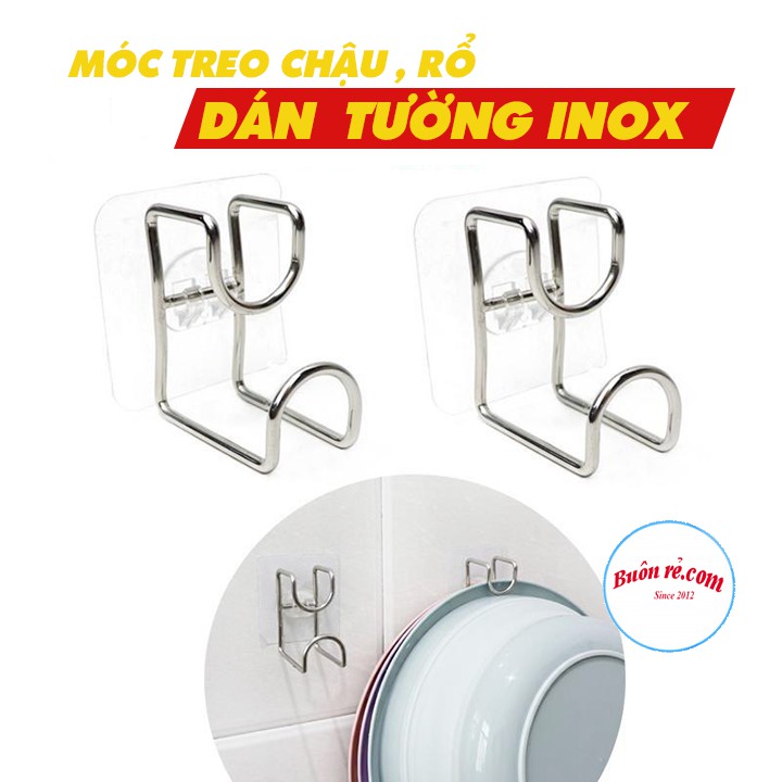 Móc treo thau chậu chất liệu inox cao cấp – Móc treo hình chữ L dán tường br01422