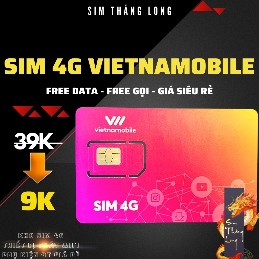 Sim 4G Vietnamobile Trọn Đời Data 180Gb (6Gb/Ngày) Không giới hạn - Gọi Miễn Phí - Sim Giá Rẻ