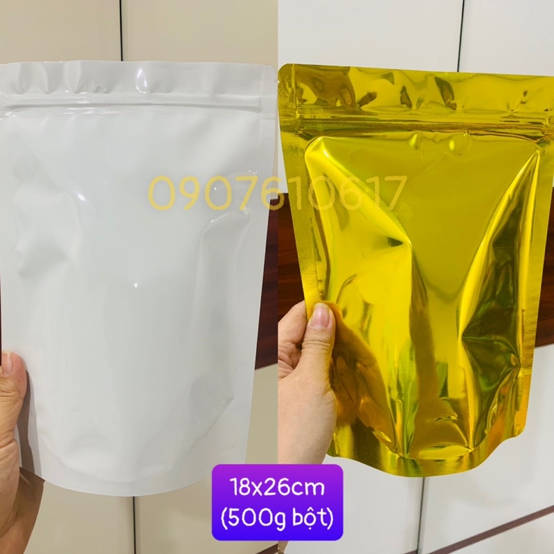 1kg túi zipper đựng tắm trắng kích thước 18x26cm