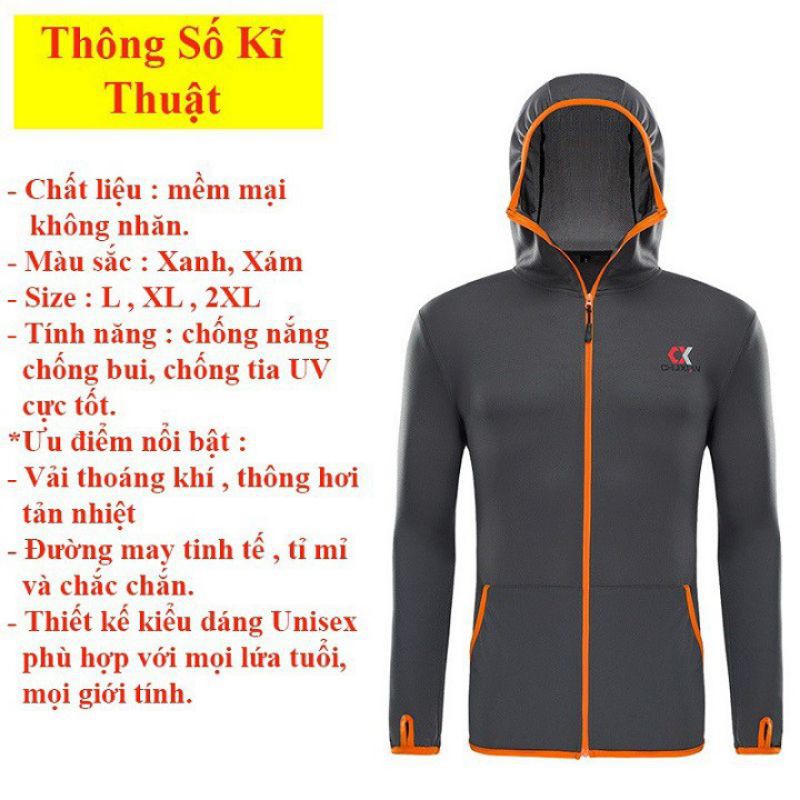 Áo chống nắng đi câu ( nam ), chống tia UV có lỗ thoáng khí li ti an toàn thoải mái