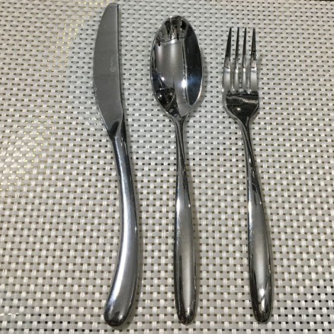 Bộ dao muỗng nĩa đuôi tròn cong cao cấp, inox dày 5ly, nặng cầm chắc tay, bộ 3 món dao muỗng nĩa ăn chính