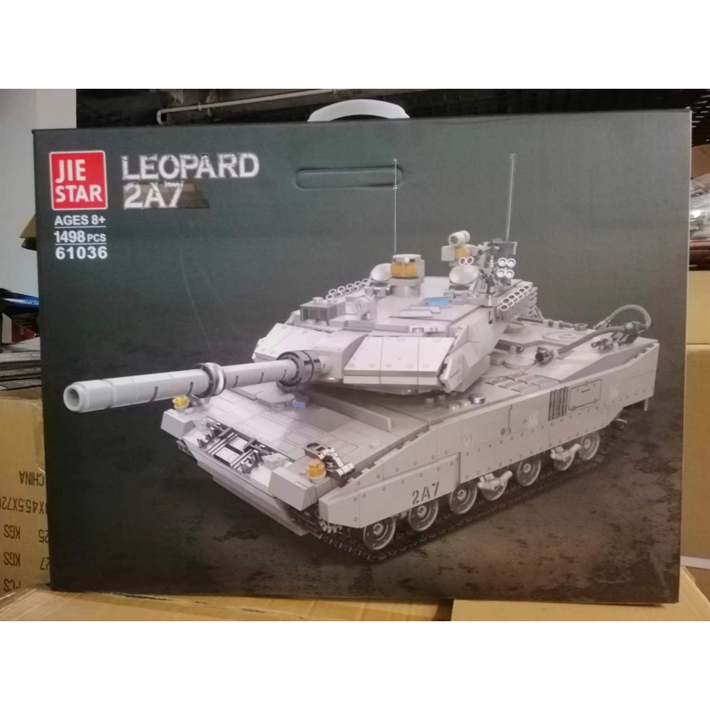 Đồ chơi Lắp ráp Mô hình xe tăng Military Series Moc Leopard 2A7 Tank Brick Army Technical 1489pcs Jiestar 61036