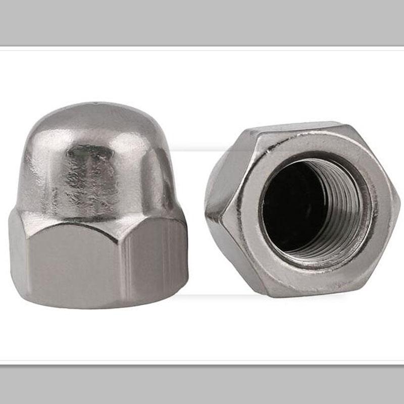 Din1587 M3 M4 M5 M6 M8 M10 M12 304 Mũ thép không gỉ Đai ốc Mũ bán nguyệt Đai ốc
