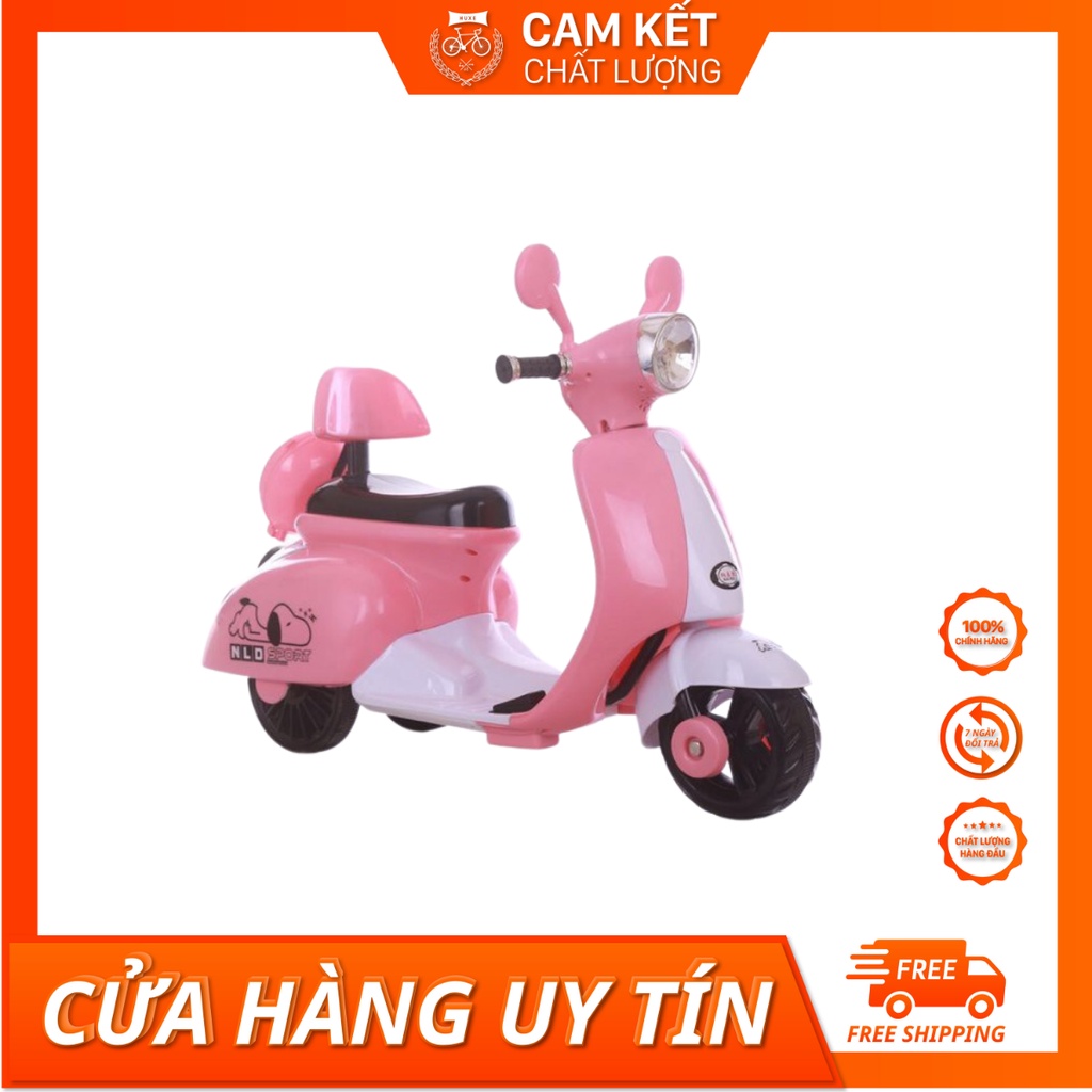 Xe máy điện vespa chân cún đủ màu cho bé có đèn nhạc
