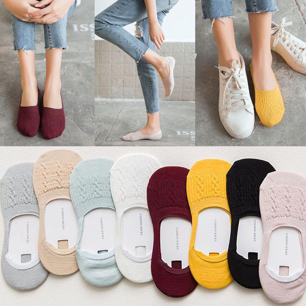 YVE Vớ Thuyền Bằng Cotton Vô Hình Chống Trượt