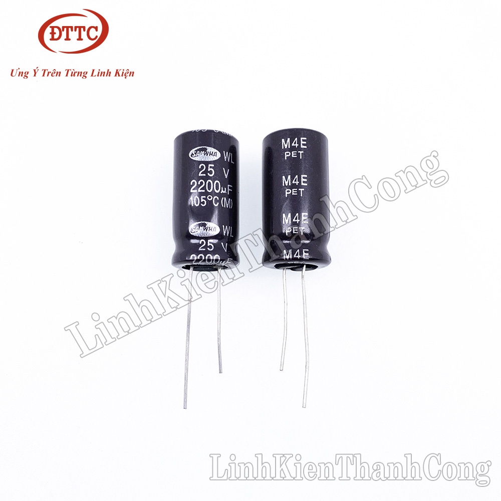 Tụ Hóa SAMWHA 2200uF 25V (13x25mm)