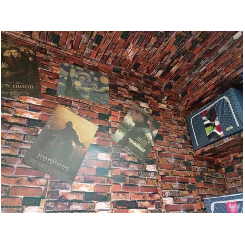 Decal giấy dán tường gạch nhiều màu